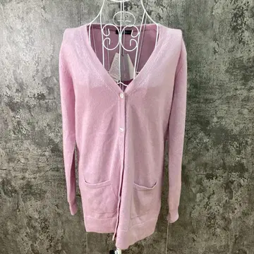 TAKASHIMAYA 긴팔 가디건 캐시미어 100% 라벤더 (L)