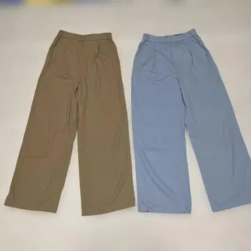 유나이티드 애로우즈 와이드 팬츠 베이지와 블루 36