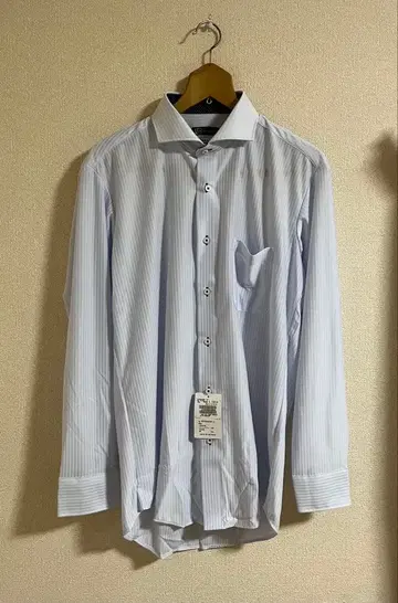 새상품 신사 i-shirt 긴팔 와이셔츠 스트라이프 슬림핏 일본제