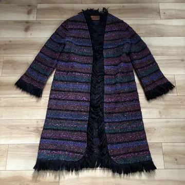 MISSONI 미쏘니 모헤어 혼방 프린지 트위드 니트 코트 44