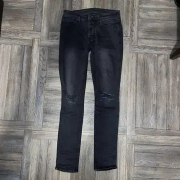 KSUBI 남성용 데미지 블랙 데님 28