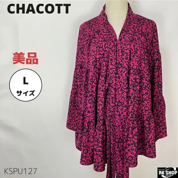 새상품급 CHACOTT 사교댄스 케이프 숄 리본 올 패턴