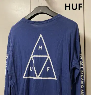 HUF 하프 트라이앵글 로고 암 프린트 긴팔 티셔츠 남성용 XL