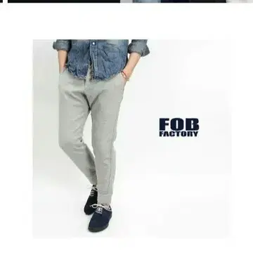 FOB FACTORY F0404 릴랙스 스웨트 팬츠 그레이