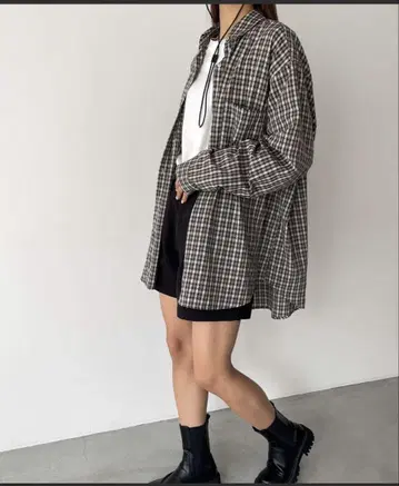 CANAL JEAN choice 오버 사이즈 체크 셔츠