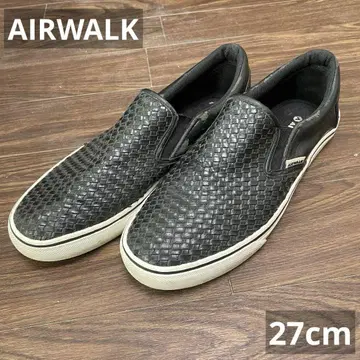 AIRWARK 뜨개질 패턴 슬립온 스니커즈 블랙 27cm