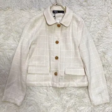 [새상품급] ZARA 트위드 자켓 아이보리 XS 포멀 깔끔