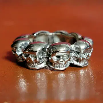 반지 빈티지 서클 스컬 해골 고딕 조각
