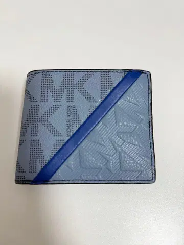 MICHAEL KORS 접이식 지갑 남성용 쿠퍼 샴브레이 블루