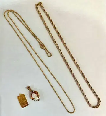 CREDIT SUISSE 플레이트/카메오 펜던트 탑 목걸이 세트