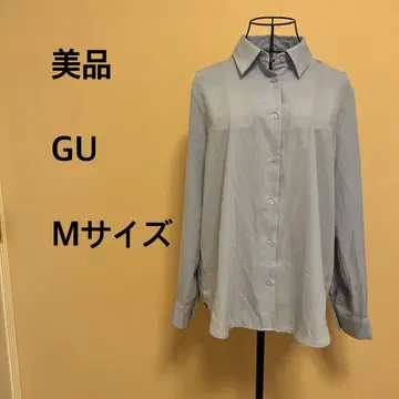 [새상품급] GU/여성용/긴팔/셔츠/스카이블루/무지/심플