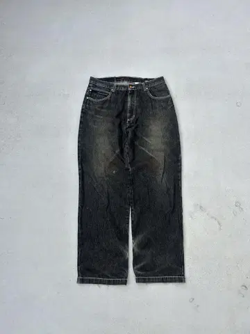 블랙 데님 스트레이트 팬츠 와이드 US 구제 의류 미국