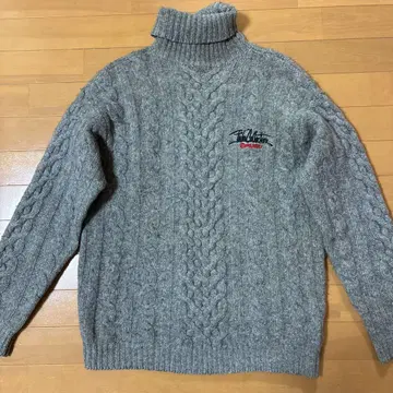 FUBU 케이블 니트 터틀넥 스웨터 그레이