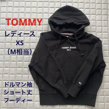 TOMMY 돌먼 소매 숏 기장 후디