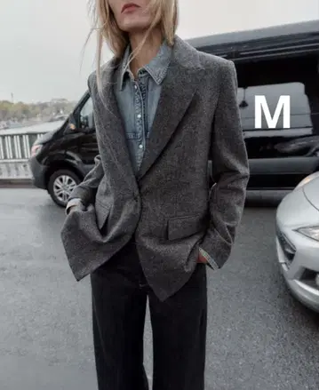 ZARA 자라 헤링본 울 블레이저 새상품, 미사용