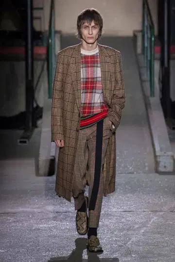 DRIESVANNOTEN 드리스반노튼 18AW 체크 롱 코트