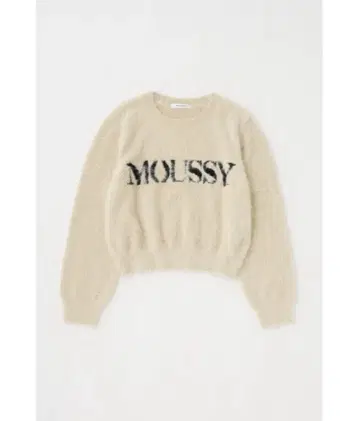 MOUSSY 니트 재기 마우지 로고 니트 베이지 크림