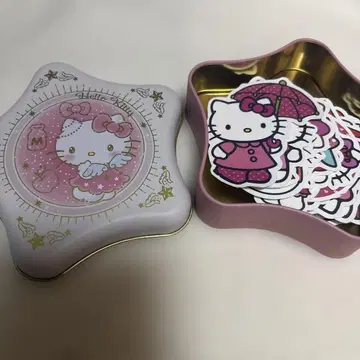 헬로키티 스티커 세트 별 모양 틴케이스