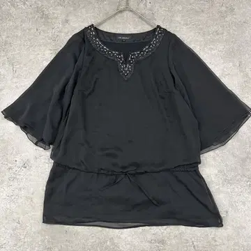 23구 쉬폰 비쥬 부착 튜닉 40 블랙
