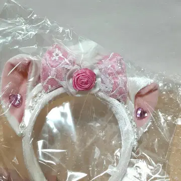마리 머리띠 레이스 리본 디즈니 장미 미니