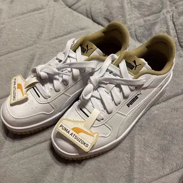 PUMA 스니커즈 화이트 레오파드 무늬 24cm