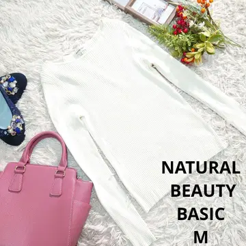 NATURALBEAUTYBASIC 티셔츠/이너 (M) 화이트/리브