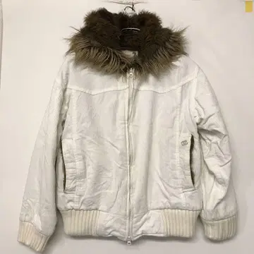 Billabong 구제 의류 인조 모피 트리밍 후드 부착 코듀로이 자켓