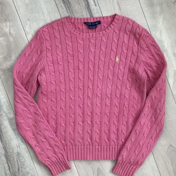 랄프 로렌 핑크 니트 여성용 M 사이즈 스웨터 폴로 POLO