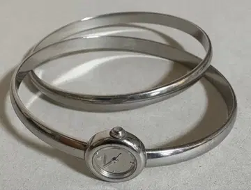 레어! 세이코 SEIKO 뱅글 2연 손목시계 실버 컬러 배터리 없음