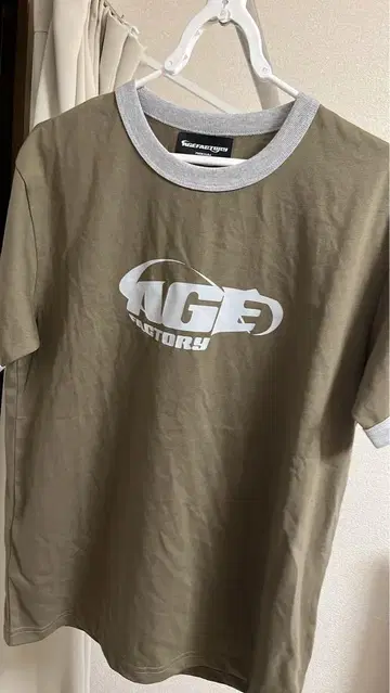 Agefactory 티셔츠 그레이 옷깃 로고