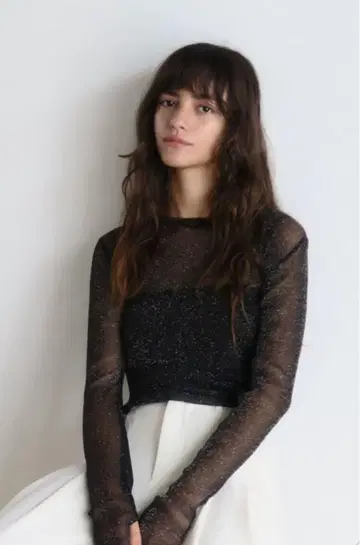 miies miim GLITTER SHEER TOPS