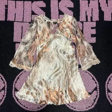 Y2K 헤이세이 갸루 모리걸 페어리 그런지 가든코어 튜닉 원피스