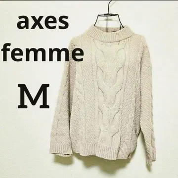 axes femme 라벤더색 케이블 니트 M 스웨터 가을/겨울