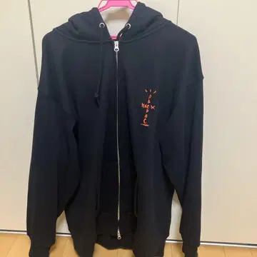 오렌지 그래픽 블랙 후드티 XXL
