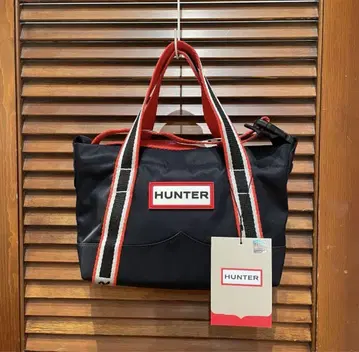 HUNTER 헌터 나일론 미니 탑 클립 토트 백 블랙