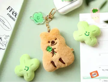 KIKI QUOKKA 키키쿠오카 푸치 키링 네잎클로버 키키