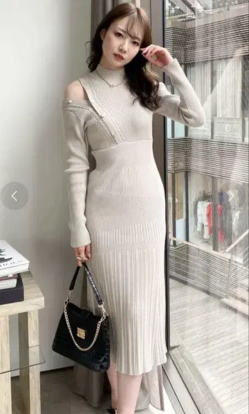 새상품급 lipservice 아지메 버튼 머메이드 니트 원피스 프리