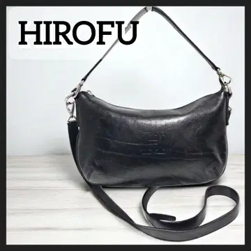 HIROFU 2way 핸드백 숄더백 H 로고 엠보 주름 가죽