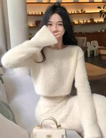 아이보리 후와후와 셋업