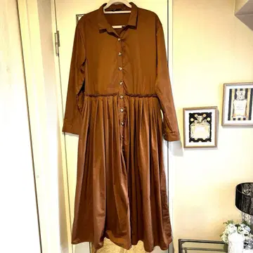 ZARA L 사이즈 브라운 긴팔 셔츠 원피스