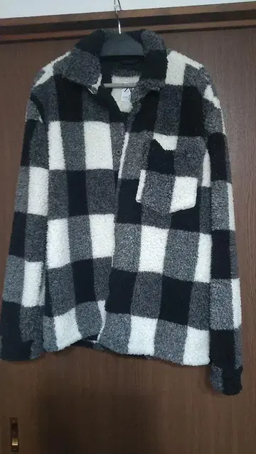 ZARA 플리스 체크 자켓