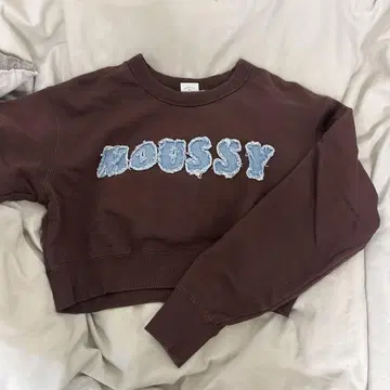 MOUSSY 브라운 크롭 트레이닝복