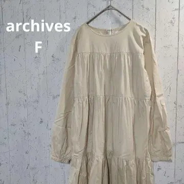 [ archives ] 크림색 긴팔 코튼 티어드 원피스