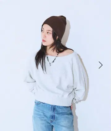 JEANASIS 빈티지 우라케 숏 보트넥 풀오버