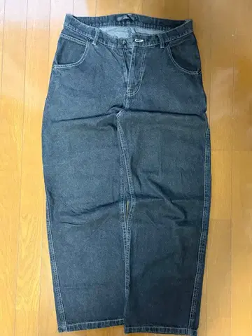 와이드 데님 팬츠 L 블랙