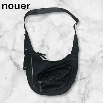야마다야 nouer 블랙 더블 지퍼 숄더백 나일론