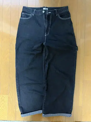 sedacle 다크 데님 와이드 페인터 팬츠