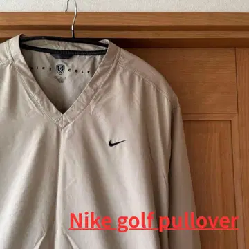 [ 새상품급 ] Nike 골프 풀오버 베이지 자켓 V넥 긴팔 발수