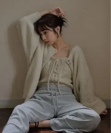 mideal 마이딜 스팽글 니트 앙상블