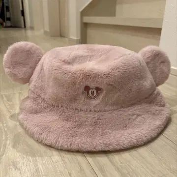 미키 귀 달린 핑크 모자